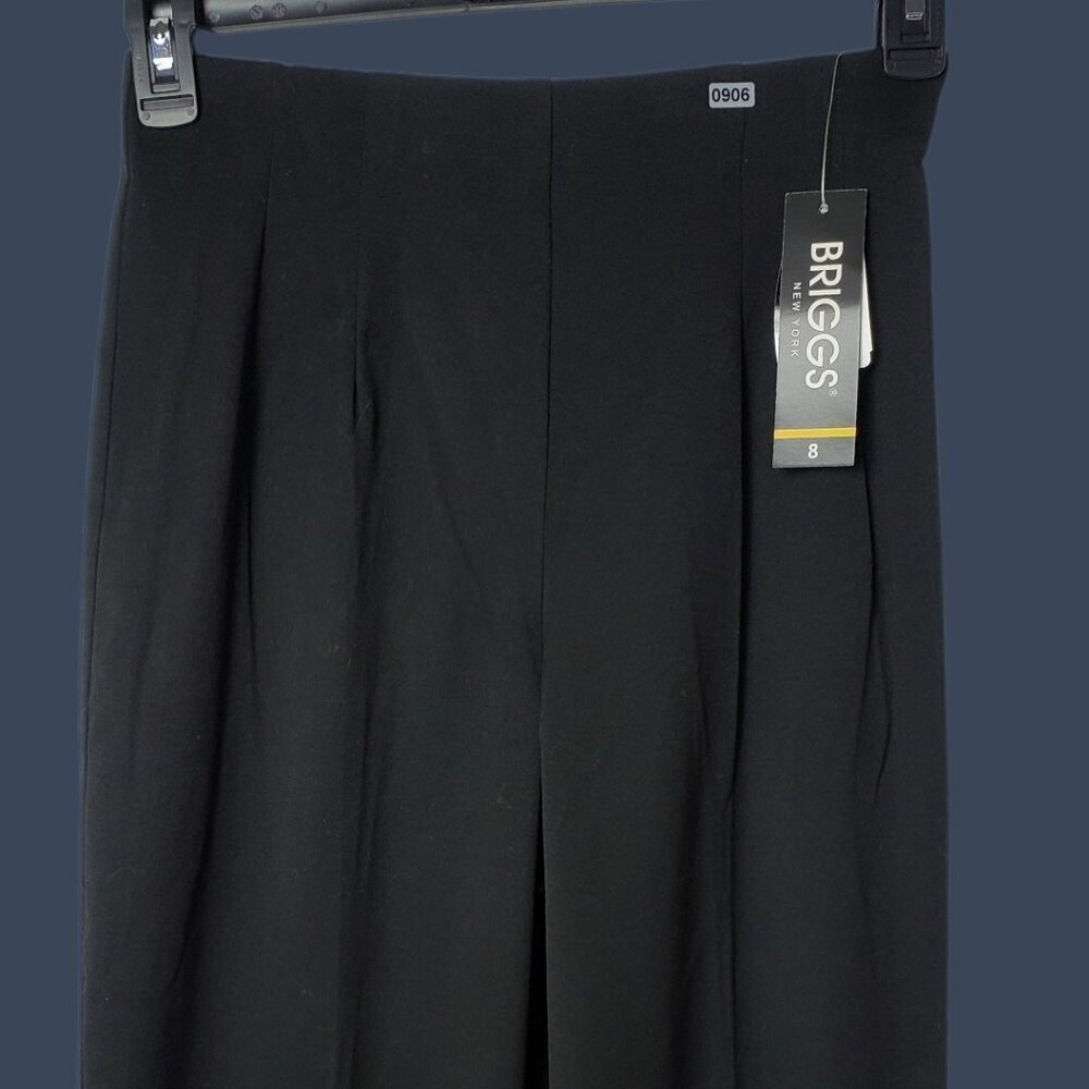Briggs NY Womens Pleated Straight Dress Pants Black Size 8 - Picture 12 of 16
